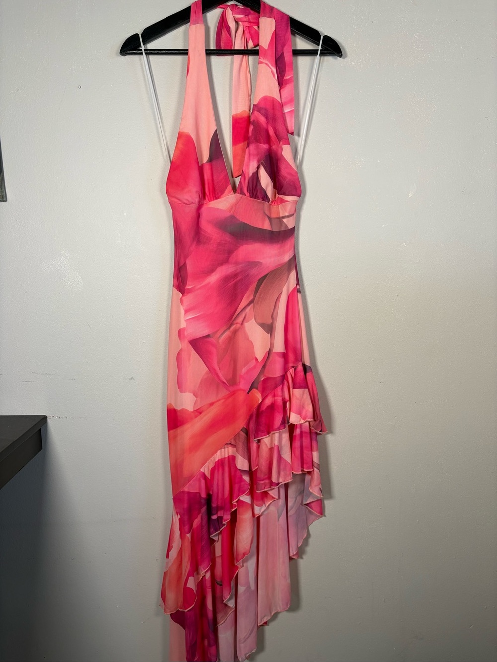Windsor Pink Multi-Tone Asymmetrical Halter Dress